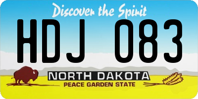 ND license plate HDJ083