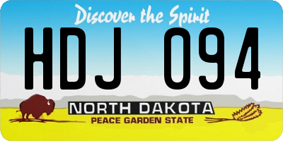 ND license plate HDJ094