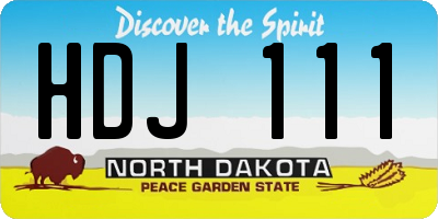 ND license plate HDJ111