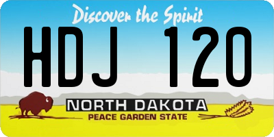 ND license plate HDJ120
