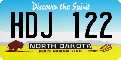 ND license plate HDJ122