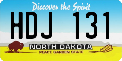 ND license plate HDJ131