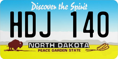 ND license plate HDJ140