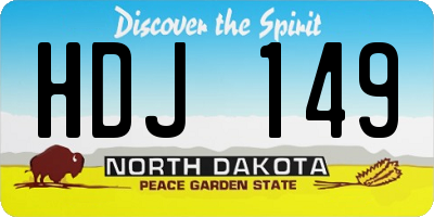 ND license plate HDJ149