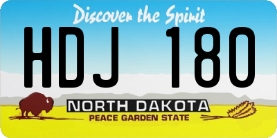 ND license plate HDJ180