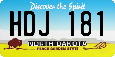 ND license plate HDJ181