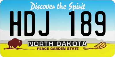 ND license plate HDJ189