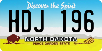 ND license plate HDJ196