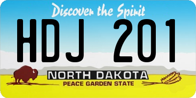 ND license plate HDJ201