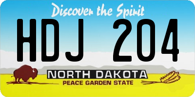 ND license plate HDJ204