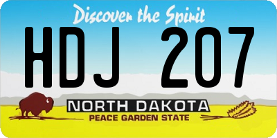 ND license plate HDJ207