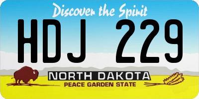ND license plate HDJ229