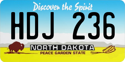 ND license plate HDJ236