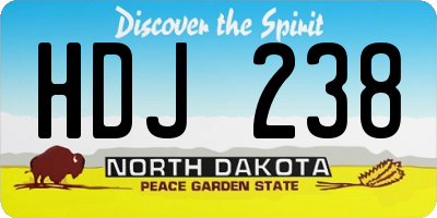 ND license plate HDJ238
