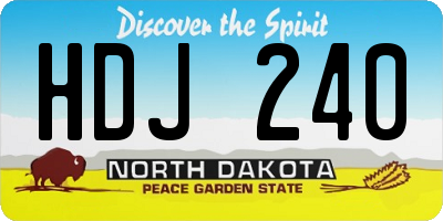 ND license plate HDJ240