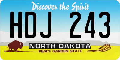 ND license plate HDJ243
