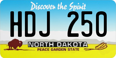 ND license plate HDJ250