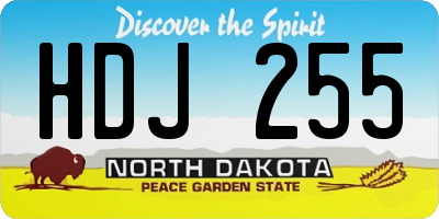 ND license plate HDJ255