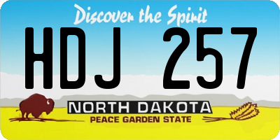 ND license plate HDJ257