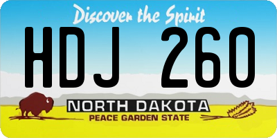 ND license plate HDJ260