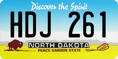 ND license plate HDJ261