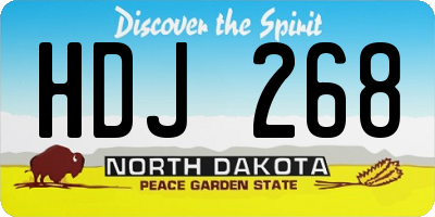 ND license plate HDJ268