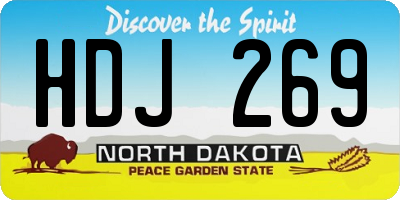 ND license plate HDJ269