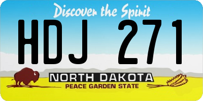 ND license plate HDJ271
