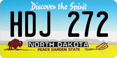 ND license plate HDJ272