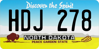ND license plate HDJ278