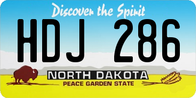 ND license plate HDJ286
