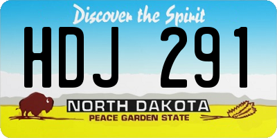 ND license plate HDJ291