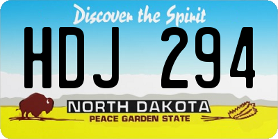 ND license plate HDJ294