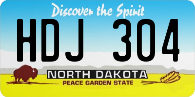 ND license plate HDJ304