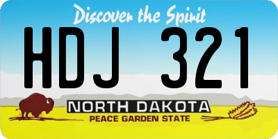 ND license plate HDJ321