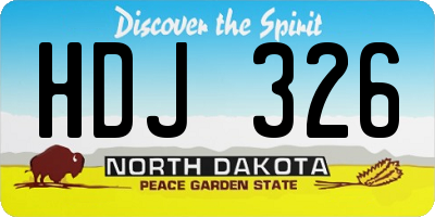 ND license plate HDJ326