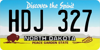 ND license plate HDJ327