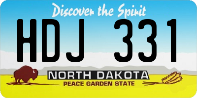 ND license plate HDJ331