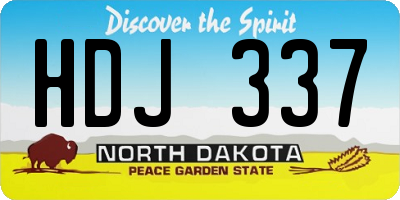 ND license plate HDJ337