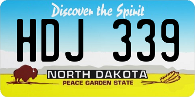 ND license plate HDJ339