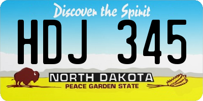 ND license plate HDJ345
