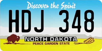 ND license plate HDJ348