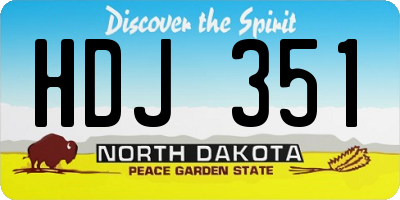 ND license plate HDJ351