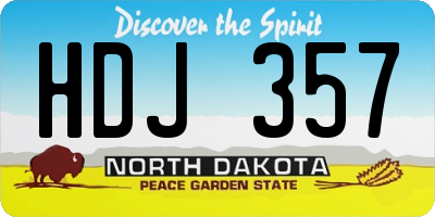 ND license plate HDJ357