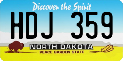 ND license plate HDJ359