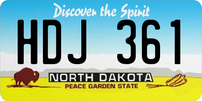 ND license plate HDJ361