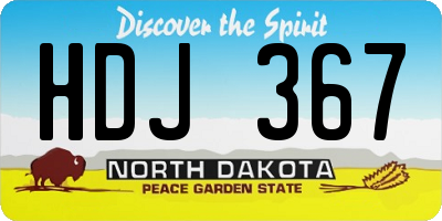 ND license plate HDJ367