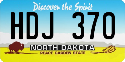 ND license plate HDJ370