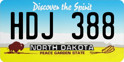 ND license plate HDJ388