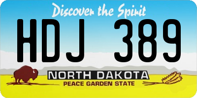 ND license plate HDJ389